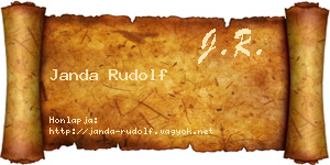 Janda Rudolf névjegykártya